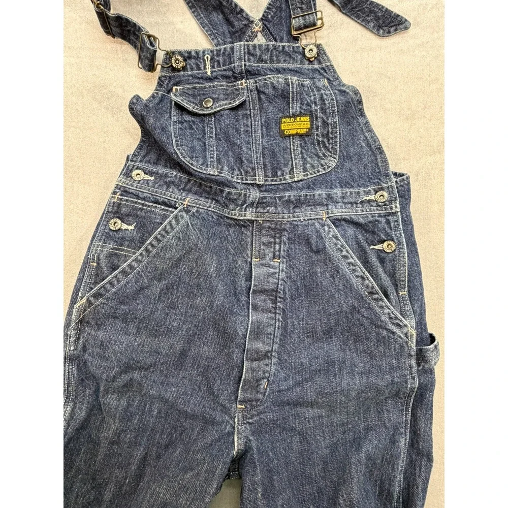 Vintage Y2K 90s Polo Jeans Workwear Ralph Lauren Denim Coveralls Women Size Smal - Picture 8 of 16